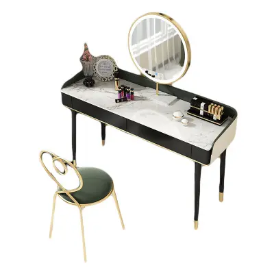 Bàn Trang Điểm Piano Bắc Âu Bàn Trang Điểm Bằng Sắt Rèn Gỗ Cứng Thẩm Mỹ Viện