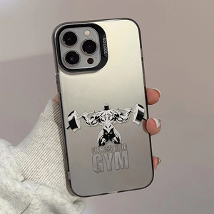 Custodia per telefono con illustrazione Fitness Club GYM, <span class=keywords><strong>Cover</strong></span> antiurto <span class=keywords><strong>a</strong></span> <span class=keywords><strong>specchio</strong></span> con texture opaca per <span class=keywords><strong>iPhone</strong></span> 17/16/15/14 Pro Max, Accessori per cellulari - Product Image 3