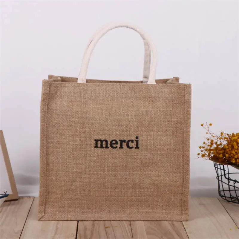 ECO VERDE Lino Tote Frutta Shopping Nuovo Sacchetto di Iuta