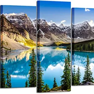 5 Pieces Canvas Prints Wall Art Canada Moraine Lake And Rocky Mountain Landscape Pictures Modern Canvas Painting