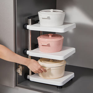 Kitchen Accessories Cookware Storage Rack Countertop <strong>Corner</strong> Put Pot Rack for <strong>Under</strong> <strong>Sink</strong> <strong>Cabinet</strong> Without Punching - Product Image 6