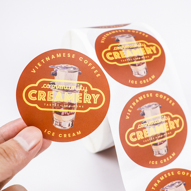 Personalized Design Packaging Label Printing Round Waterproof Vinyl Adhesive Sticker Roll Label Custom Logo Label Stickers