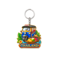 Porte-clés en résine personnalisé OEM, atmosphère tropicale thaïlandaise, forme créative, logo personnalisé, souvenir de voyage d'Asie du Sud-Est
