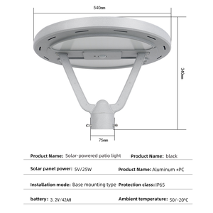 Y-shaped Solar Garden <b>Light</b> Outdoor High <b>Post</b> Aluminum Street Lamp for Villa Community Courtyard Landscape Road Lighting Y540 Al - Product Image 4