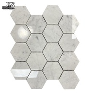 Carreaux de mosaïque en pierre de marbre blanc moderne pour décoration murale intérieure Parquet cuisine dosseret salle de bain sol pour hôtels villas