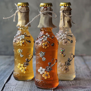 Custom Beer Festival <b>Mini</b> Decorative <b>Bottles</b> Beaded Handmade Plastic Luxury Table Ornament Cultural Tourism Souvenir - Product Image 1