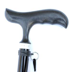 Bâton de marche télescopique en alliage d'aluminium avec embout en caoutchouc noir, pliable, antidérapant, portable, aide à la marche pour personnes âgées - Product Image 1