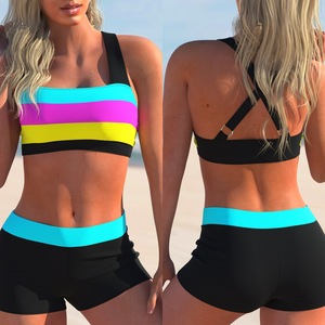 Nouveau <span class=keywords><strong>maillot</strong></span> <span class=keywords><strong>de</strong></span> <span class=keywords><strong>bain</strong></span> bikini à séchage rapide en mousseline unie <span class=keywords><strong>grande</strong></span> <span class=keywords><strong>taille</strong></span> pour <span class=keywords><strong>femme</strong></span>, short <span class=keywords><strong>de</strong></span> plage à coupe plate, vêtements pour <span class=keywords><strong>femme</strong></span> - Product Image 1