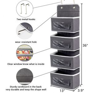 <b>Large</b> Over Door Hanging Organizer with 4 Pouches Nursery Closet Storage <b>Set</b> for Convenient Storage Solution - Product Image 4
