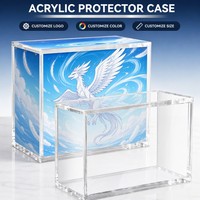 Cube de présentation tendance bleu ciel en acrylique, boîte de rangement de haute qualité à bords lisses pour l'organisation du bureau