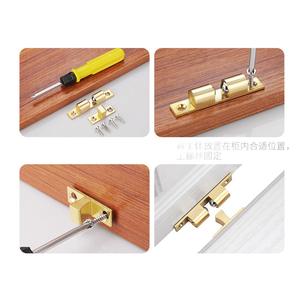 Serrure de porte en bois à bille en cuivre réglable, dispositif de verrouillage dissimulé pour porte, loquet à fente pour armoires de cuisine, placards - Product Image 3