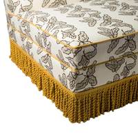 Sofá de Tres Plazas con Estampado Floral, Tapizado en Tela Tradicional con Esponja, Mueble de Sala de Estar Vintage Ecológico con Flecos