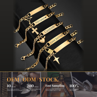 Fabricant de bijoux sur mesure OEM et ODM, pendentif en acier inoxydable plaqué or et argent, personnalisation du logo et du texte