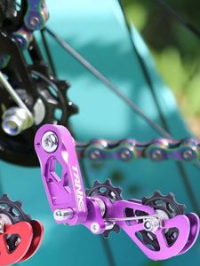 Tensor de Cadena de <span class=keywords><strong>Bicicleta</strong></span> de Una Velocidad, de Aleación de Aluminio, Silencioso, con Guía de Resina, Tensor de Cambio Trasero, <span class=keywords><strong>Protector</strong></span> de Guía de Cadena - Product Image 4