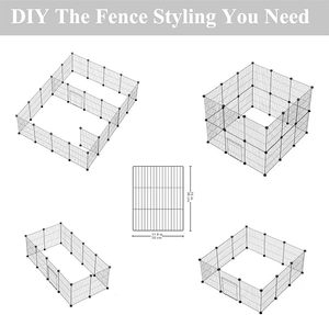 <span class=keywords><strong>DIY</strong></span>小型動物用ペットサークル 鉄製ケージ 犬猫用 室内用 携帯式ヤードフェンス - Product Image 5
