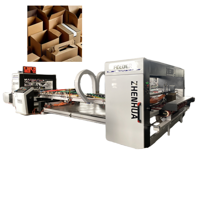 High Friction Belt Conveying Corrugated Box Folder Gluer Machine Automatic Stacking Ejection Packing Equipment