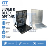 Barrière de sécurité pliable en aluminium noir et argent pour événements extérieurs, scène, concerts, etc.