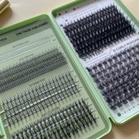 Kit de cils synthétiques pré-coupés en segments, effet volumineux, faits à la main, pour extension de cils DIY, vente en gros, marque privée