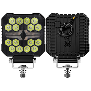 2024 nouveau 4 pouces Led <span class=keywords><strong>4X4</strong></span> projecteur carré 16 LED ambre DRL pour camion Led feux de travail couverture noire Led phares carrés - Product Image 4