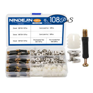 Set Perangkat Konektor Furnitur 3-in-1 Cam Fitting Dowel Nut Pre-Inserted untuk Penyambungan Lemari, Kabinet, dan Laci untuk Pertambangan - Product Image 1