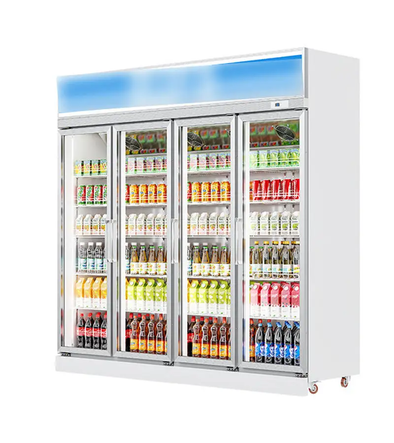 معدات تبريد عالية الجودة تجارية للمنتجات تبريد عرض المشروبات بـ 1-3 أبواب مبرد ومجمد سوبر ماركت