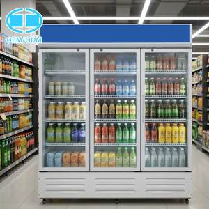 Réfrigérateur commercial à porte vitrée OEM 1088L, 3 portes, grand volume, pour boissons, vitrine réfrigérée verticale - Product Image 1