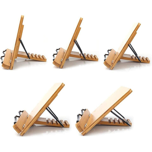 Soporte <span class=keywords><strong>de</strong></span> Lectura <span class=keywords><strong>de</strong></span> Bambú Ajustable y Plegable, Multifuncional, con Clip para Papel - Product Image 4