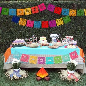 Guirnaldas de Fieltro Cuadradas del Día de Muertos Mexicano, Guirnaldas de Papel Picado de Plástico, Banderas Decorativas para Fiestas de Carnaval Transfronterizas - Product Image 2