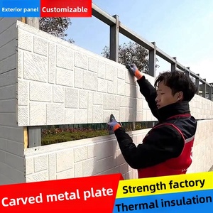 Tablero de lana de roca de pizarra tallada de metal al por mayor paneles de pared de aislamiento térmico respetuosos con el medio ambiente espuma PU núcleo techo casa - Product Image 5