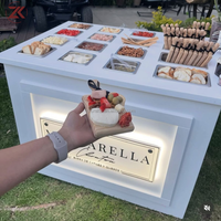ZKAI Chariot à collations portable en PVC, idéal pour les mariages, les fêtes, les glaces et les bonbons, parfait pour les événements en plein air
