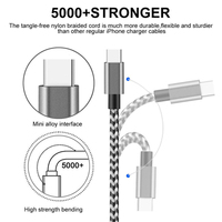 Kabel Data Pengisian Cepat 3A USB Type C Berbahan Nilon Kepang Tahan Lama 3ft 6ft 10ft untuk Perangkat