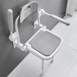 Tabouret de bain mural You Liang avec accoudoirs et dossier, capacité de 300 lb, équipement de sécurité pour la salle de bain des personnes âgées - Product Image 2