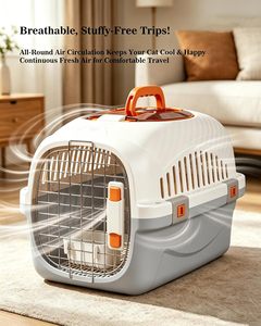 Custom Solid <b>Pet</b> <b>Carrier</b> Airline Approved PP Travel Box Breathable Portable Small Animals Fashionable Car Air Travel - Product Image 2