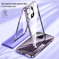 Étui de téléphone en verre trempé pour iPhone 16 Pro 15 14Plus 12 Coques de téléphone portables Coque arrière HD Produits tendances