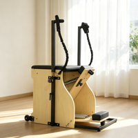 Chaise de Pilates pour studio de yoga, avec baril d'escalade, en bois d'érable, pour la stabilité, avec poignée métallique, pour studio à domicile