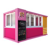Kiosque d'extérieur couleur Kiosque pour aliments et café Kiosque de crème glacée Design Barbecue de plage Installation facile Luminaire de magasin à vendre