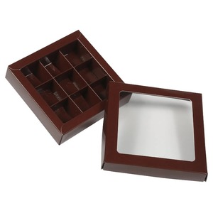 Cover bottom structure <b>paper</b> packaging box with <b>glossy</b> effect and transparent plastic window, customizable according to needs - Product Image 1