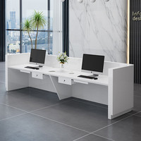 Bureau de réception QT-002X avec comptoir blanc laqué, bar de hall, comptoir de caisse, bureau de consultation