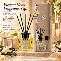 Coffret diffuseur de parfum prêt à offrir avec bouteille en verre dépoli, huile parfumée et bâtonnets en rotin pour mariages, fêtes et décoration intérieure
