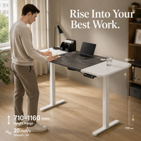 Table de bureau relevable AOR à double couleur, avec moteur simple inversé et cadre à double section, hauteur réglable, vente en gros usine