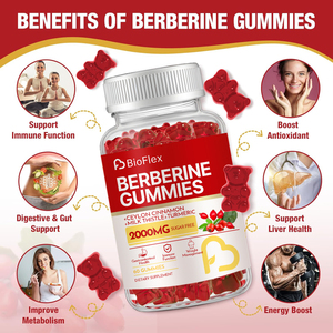 Gomitas de Berberina para Bajar de Peso, Fabricación China, Fórmula de Marca Privada OEM, Suplementos de Extracto de Berberina, Gomitas de Berberina y Canela - Product Image 2