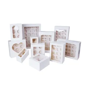 Transparent Cupcake Boxes Custom Printed Colors 8Holes12Holes 24Holes Individual Cupcake Box And Packaging