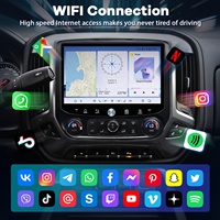 Lecteur DVD d'écran radio 2K 11,5 pouces, lecteur multimédia de voiture avec Carplay GPS DSP pour Chevy Silverado 2014-2018 / Sierra 2014-2018