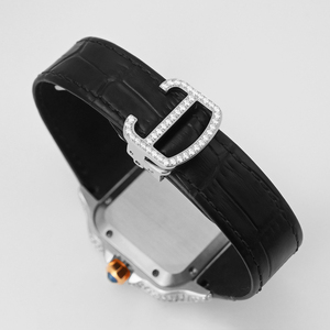 Montre mécanique pour homme personnalisée, boîtier carré, cristal saphir VVS, surface semi-givrée de luxe - Product Image 4