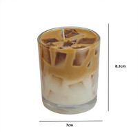 Heißer Verkauf Weihnachtsgeschenk Kerzen Großhandel Iced Coffee Jelly Gelwachs Iced Latte Glas Duftkerzen für den Feiertagsgebrauch