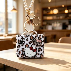 <span class=keywords><strong>Porte</strong></span>-clés et <span class=keywords><strong>porte</strong></span>-monnaie en similicuir <span class=keywords><strong>Hello</strong></span> <span class=keywords><strong>Kitty</strong></span>, style rétro, avec pendentif sac à écouteurs tête de chat en peluche motif léopard mignon - Product Image 6