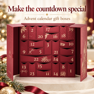 Calendrier de l'Avent Cosmétique Personnalisé ODM, 12-30 Compartiments, Boîte Rigide en Papier Couché avec Fermeture Magnétique pour Noël - Product Image 1