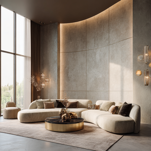 Mobilier d'intérieur moderne personnaliser salon incurvé canapé d'angle gauche chaise longue - Product Image 6