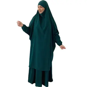 Conjunto de duas peças Jilbab modesto Nida Niqab Khimar Abaya, roupa islâmica para oração, roupa de alta qualidade personalizada 2023