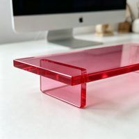 Support d'écran en acrylique, organiseur de bureau transparent pour ordinateur portable, PC, bureau